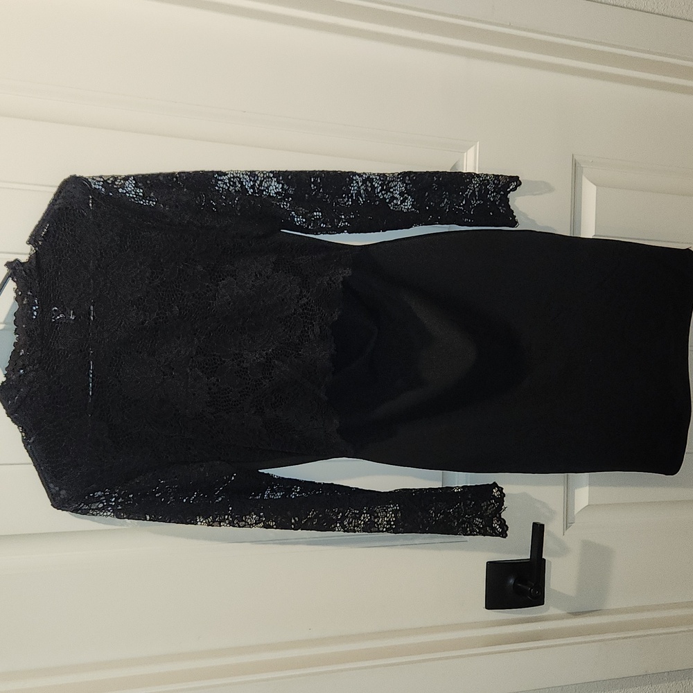Long sleeve black lace dress